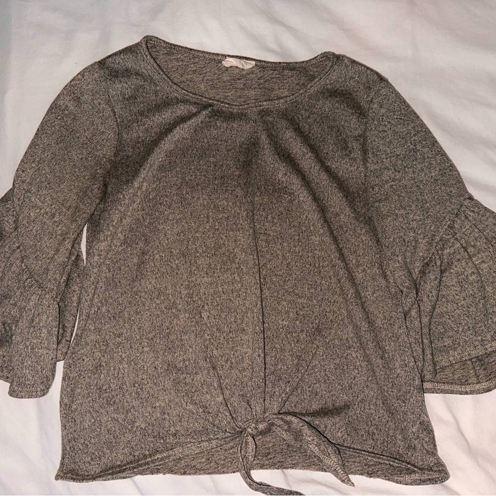 Caution To The Wind Taupe Knit Top